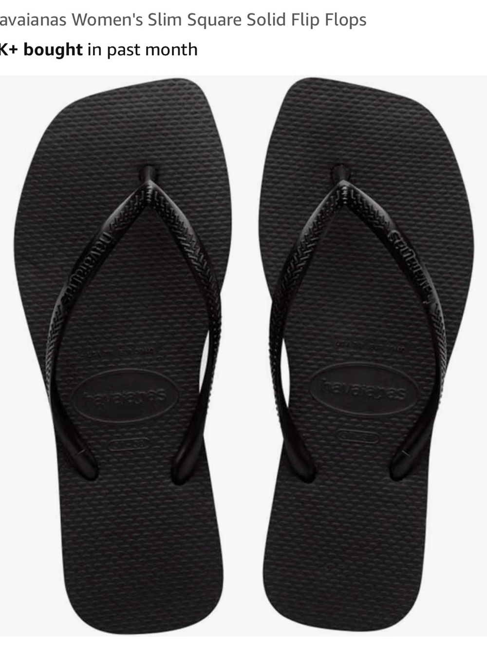 Havaianas Women's Slim Square Flip Flops - Black